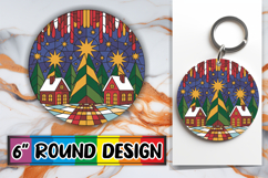 Whimsical Car Coaster Circle PNG, Winter Product Image 1