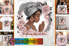 Stylish Tote Bag Gift Magic PNG, Praying Woman Product Image 1