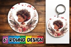 Enchanting Valentine&#039;s Bliss: Watercolor Sublimation Coaster Product Image 1