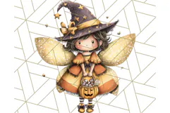 Halloween Fairy Clipart PNG, Spooky Cute Character Art Product Image 4