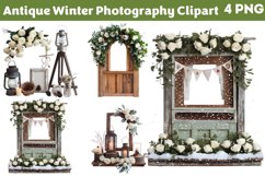 Antique Winter Photography Clipart PNG Product Image 1