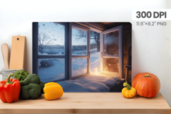 Winter Christmas Wonderland Cutting Board PNG Sublimation Product Image 1