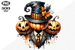 Halloween Pumpkin Sublimation - Clipart PNG Design Product Image 1