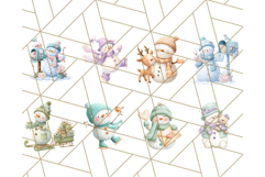 Pastel Snowman Clipart PNG, Cute Soft Winter Graphics Product Image 4