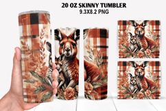 Kangaroo Skinny Tumbler 20oz Wrap Design, Animal Tumbler Wra Product Image 1