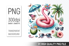 Summer Animals Clipart PNG Bundle, Tropical Summer Animals Product Image 8