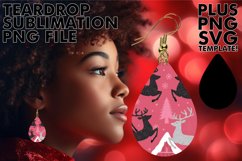 Bold Teardrop Earrings Sublimation, Christmas Product Image 1