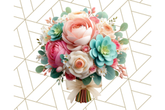 Pastel Flower Bouquet PNG Clipart, Elegant Floral Art Product Image 4
