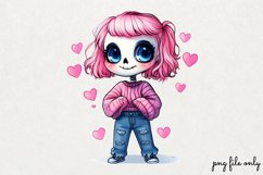 Valentines day skeletons Clipart PNG Product Image 1