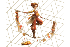 Autumn Circus Performers Clipart Vintage Characters PNG Product Image 4