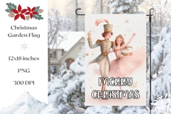 Cartoon Christmas Garden Flag PNG, Kids Garden Flag Design Product Image 1