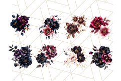 Gothic Roses with Gold Trim PNG, Elegant Dark Floral Art Product Image 2