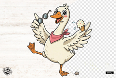 Summer Silly Goose Clipart PNG Product Image 1