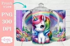 Cute unicorn sippy cup sublimation PNG, Kids tumbler PNG Product Image 1