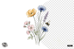 Summer Wildflowers &amp; Bird &amp; Insect Clipart - Houseplant PNG Product Image 1