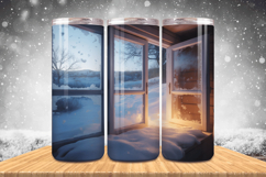 Winter Wonderland Snowflake PNG, Icy Tree 20oz Tumbler wrap Product Image 1