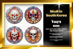 Skull South Korea Flag Wind Spinner - 04 Variations Product Image 1