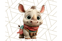 Cute Safari Animal Clipart with Jungle Accessories Png Product Image 4