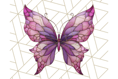 Stained Glass Butterfly PNG Colorful Clipart for Sublimation Product Image 4