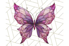 Stained Glass Butterfly PNG Colorful Clipart for Sublimation Product Image 4