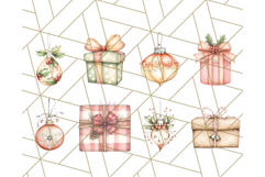 Vintage Christmas Ornaments and Presents PNG Holiday Clipart Product Image 4