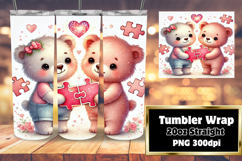 20oz Tumbler Design for Creative Gifts , Valentine Bear Product Image 1