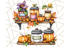Fall Cottagecore Kitchen Clipart, Cozy Autumn Kitchen PNG Product Image 4