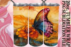20oz Tumbler Wrap: Colorful Butterfly Glitter Product Image 1