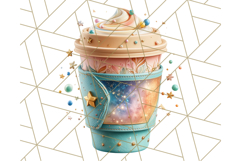 Pastel Coffee Mug Clipart PNG, Latte Iced Coffee Tea Cups Product Image 4