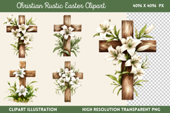 Christian Rustic Easter Clipart PNG Product Image 1