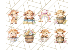 Baby Highland Cow Nursery PNG Clipart, Cute Farm Animal Png Product Image 4