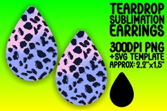 Gradient Leopard Print Teardrop Earring Wrap Stylish PNG Product Image 1