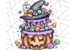 Whimsical Halloween Cake Clipart PNG, Spooky Desserts Product Image 4