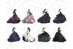 Gothic Wedding Dress PNG Bundle, Dark Bridal Clipart Product Image 4