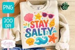 Summer T-shirt sublimation design, Stay Salty sublimation Product Image 1