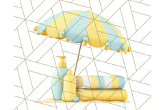 Sky Blue and Sunshine Yellow Summer Clipart PNG, Tropical Product Image 4