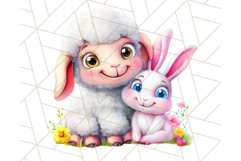 Cute Animal Friends Clipart PNG, Bright Spring Animal Duos Product Image 4