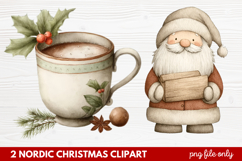 2 Nordic Christmas Clipart | Scandinavian Holiday PNG Product Image 1