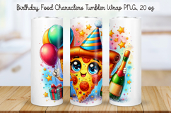 Birthday Food Character Tumbler Wrap PNG 20 oz Product Image 1