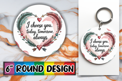Unique Circle Keychain Magic PNG, Heart Quote Product Image 1