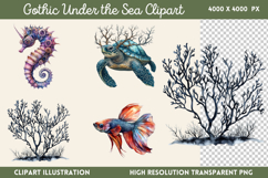 Gothic Under the Sea Clipart PNG Product Image 1
