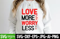 Love More Worry Less Retro SVG |Valentine's day Retro SVG Product Image 2