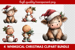 Whimsical Christmas Clipart | Cute Festive Holiday PNG Product Image 1