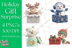 Christmas Characters in Gift Boxes PNG Clipart Product Image 1
