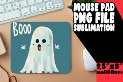 Watercolor Halloween Ghost Mouse Pad Spooky Product Image 1