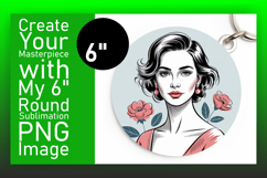 Elegant Round Design Sublimation PNG , Beauty Woman Product Image 1