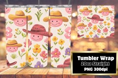 Flower Tumbler Wrap with Smile Pattern 20oz Product Image 1