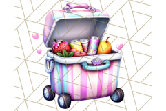 Chibi Summer Girls Clipart PNG, Bright Kawaii Summer Art Product Image 4