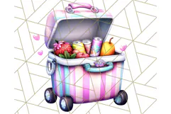 Chibi Summer Girls Clipart PNG, Bright Kawaii Summer Art Product Image 4