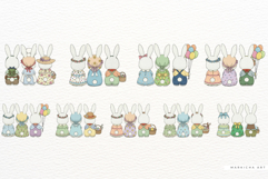 Cute Easter Bunnies Clipart Product Image 11